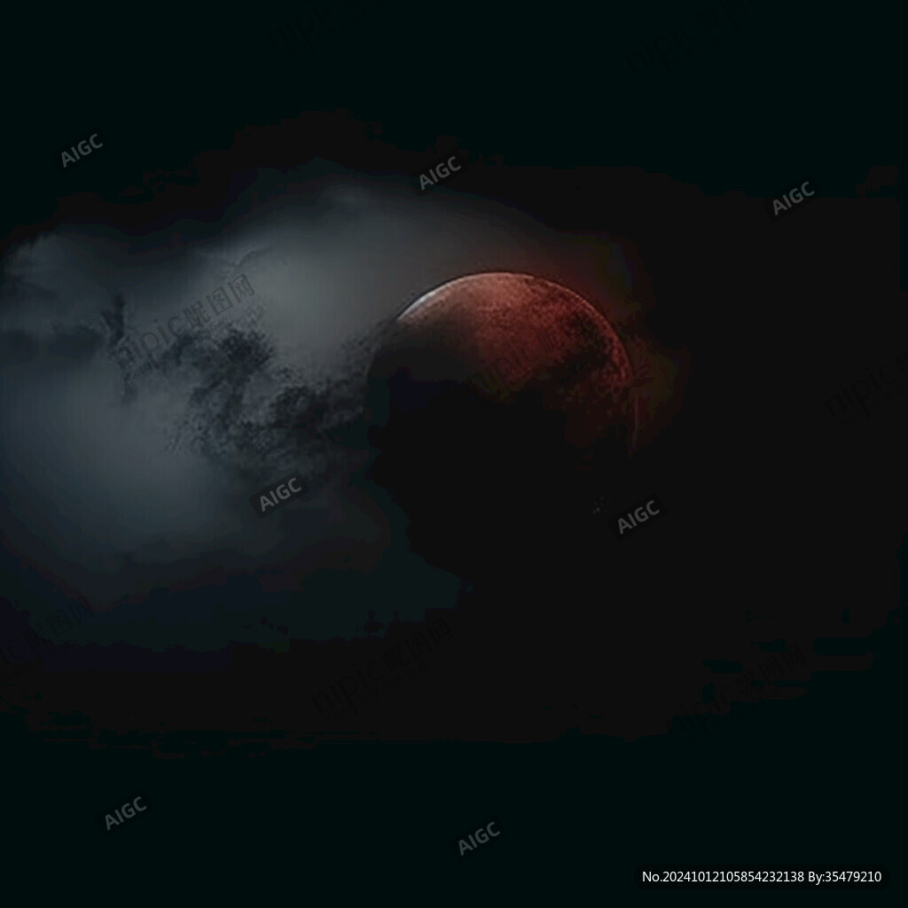 紅月亮插畫
