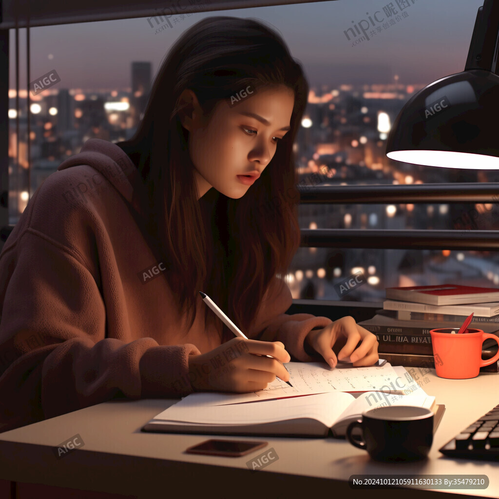 在高鐵寫作業(yè)的女孩