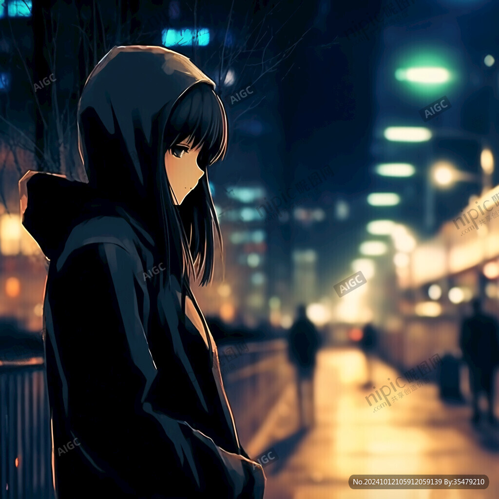 黃昏下的少女