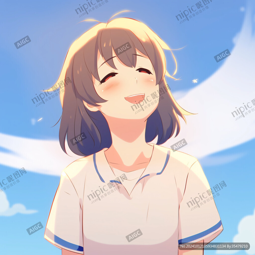 微笑女生女孩插畫