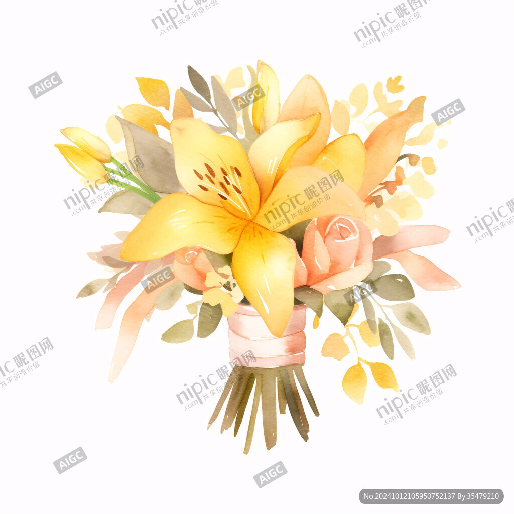 節(jié)日捧花插畫