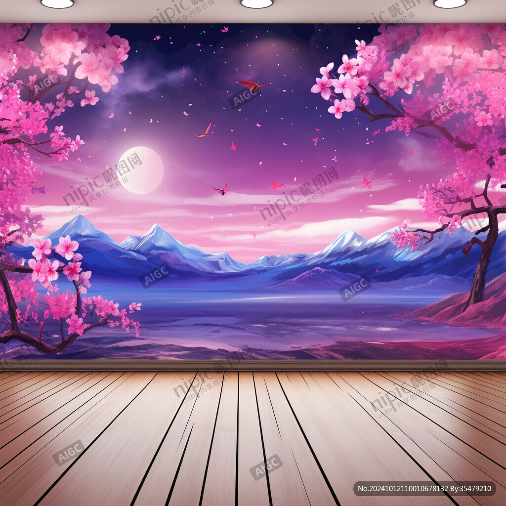 桃花舞臺(tái)背景