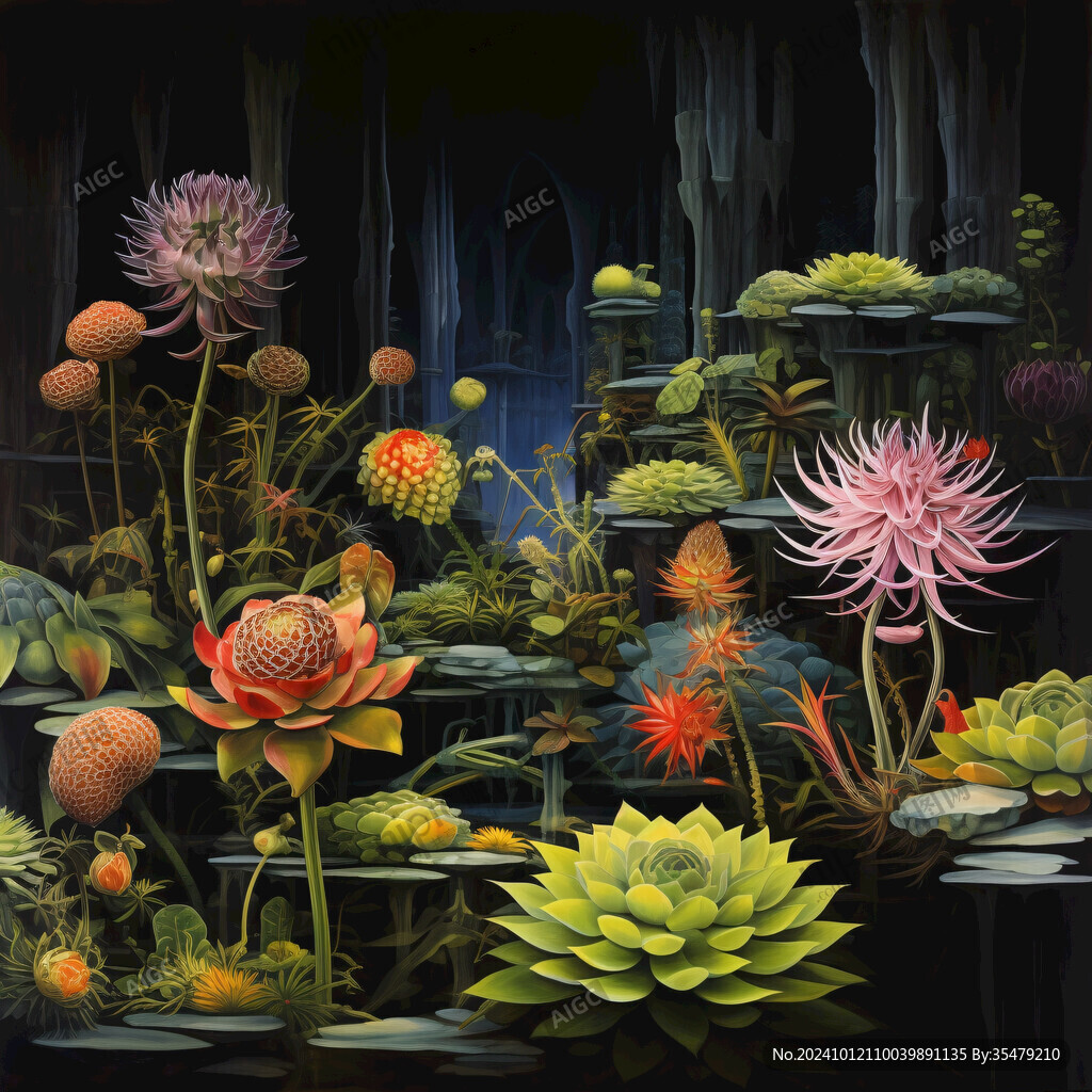 水生植物插畫