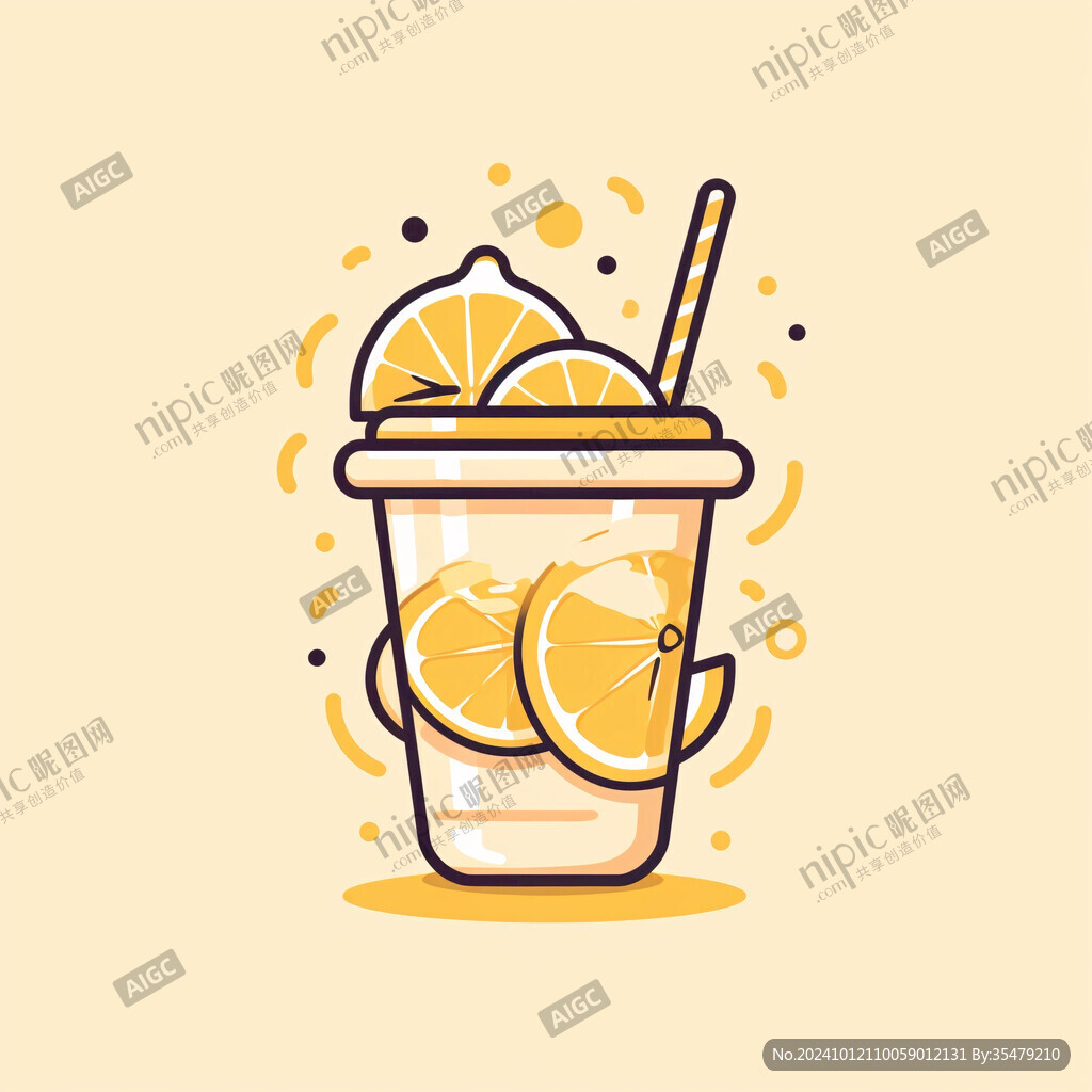 檸檬茶插畫