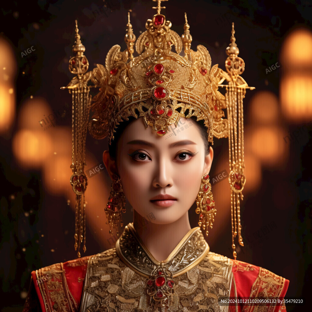 珍珠寶石金龍鳳冠