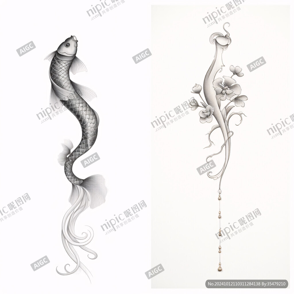 吉祥裝飾插畫如魚得水