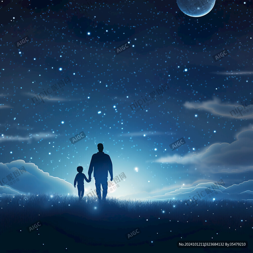 星空下的父子