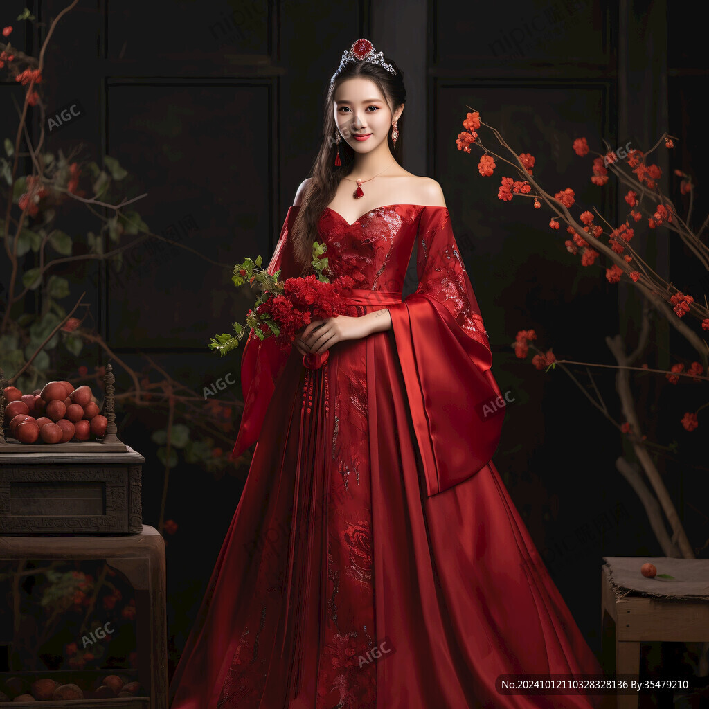 紅色喜慶禮服吉祥如意