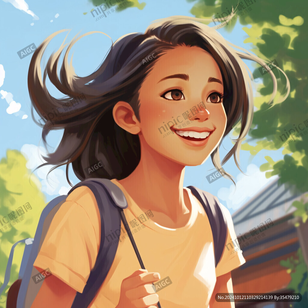 女學生插畫