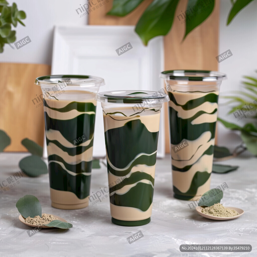 冰綠抹奶茶仙草奶茶