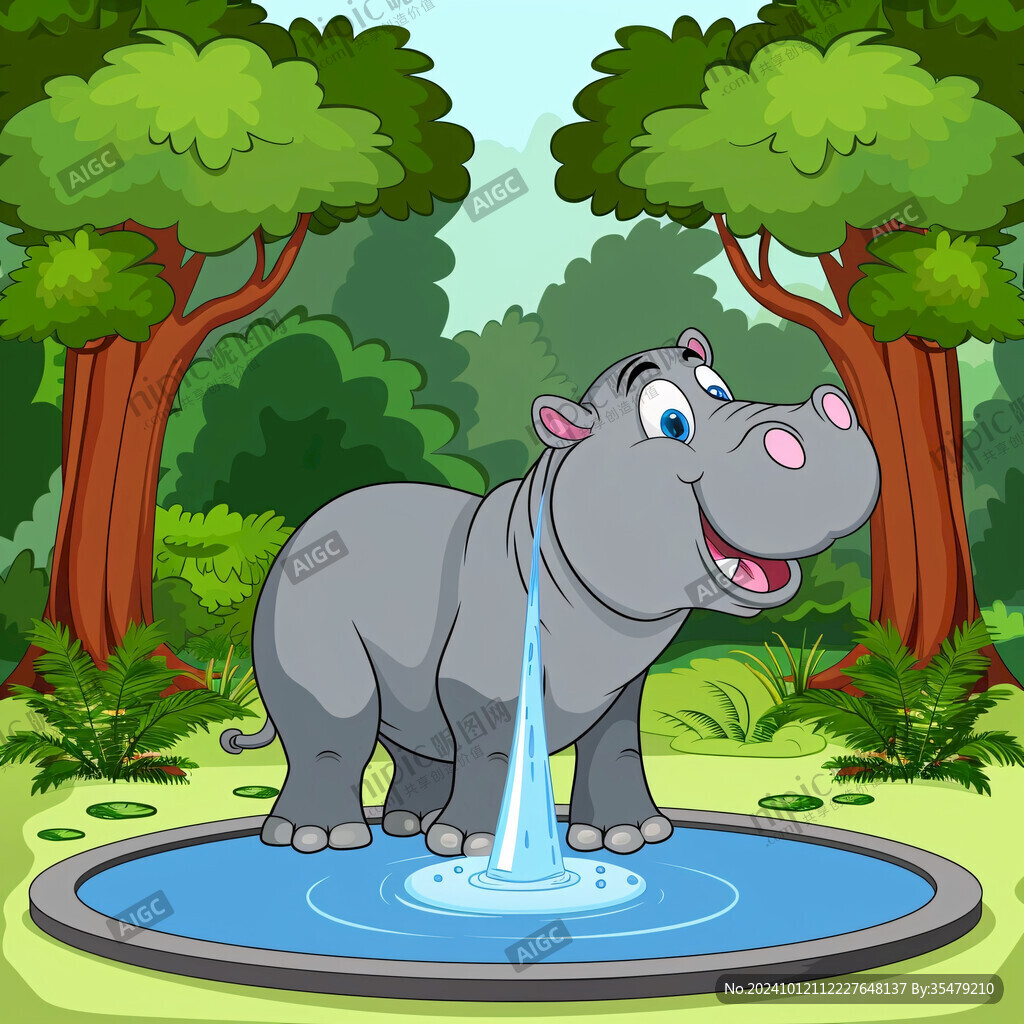 可愛河馬野生動物