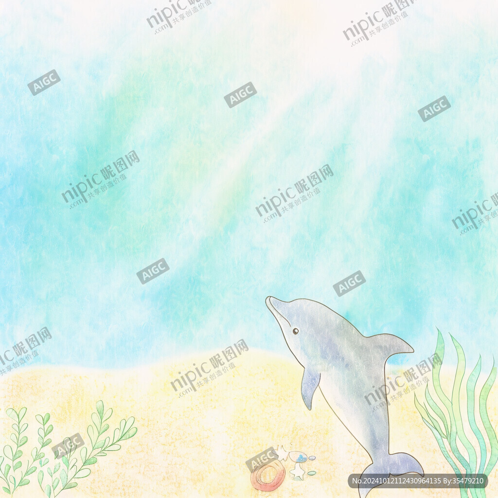 手繪海豚可愛插畫設(shè)計(jì)