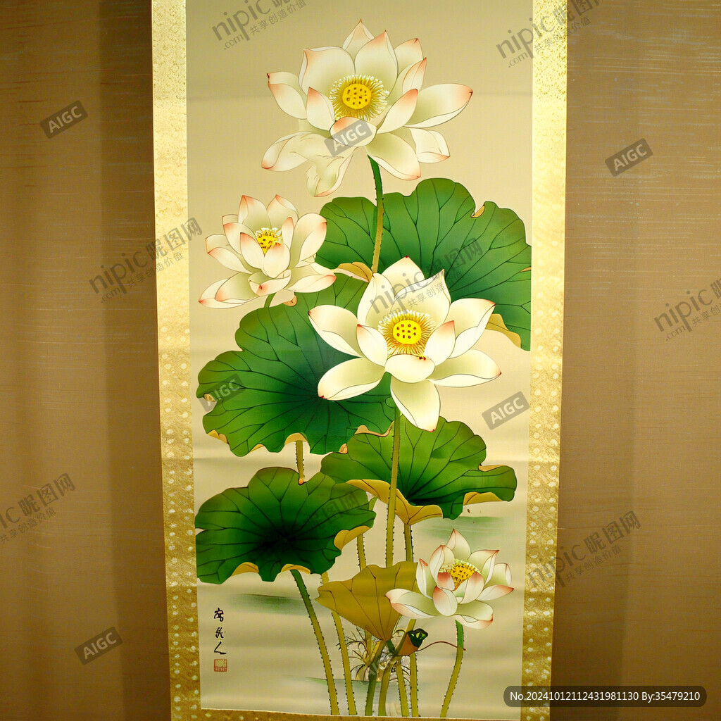 蓮花屏風(fēng)玄關(guān)畫