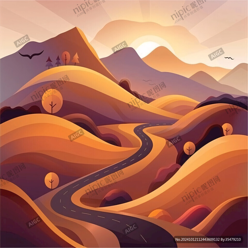沙漠風(fēng)景插畫
