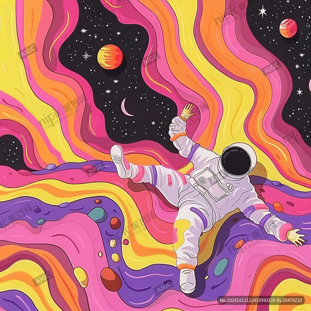 創(chuàng)意彩色繽紛宇宙插畫
