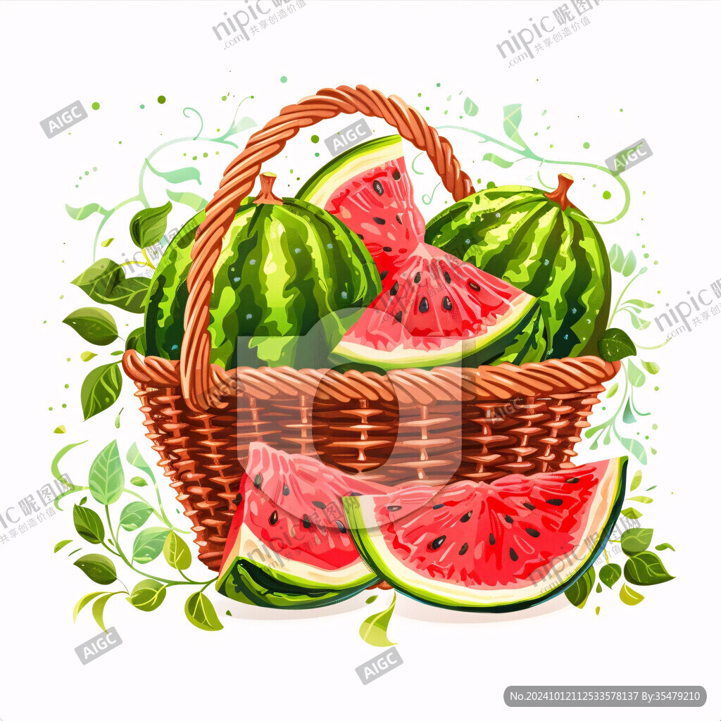 籮筐里的西瓜