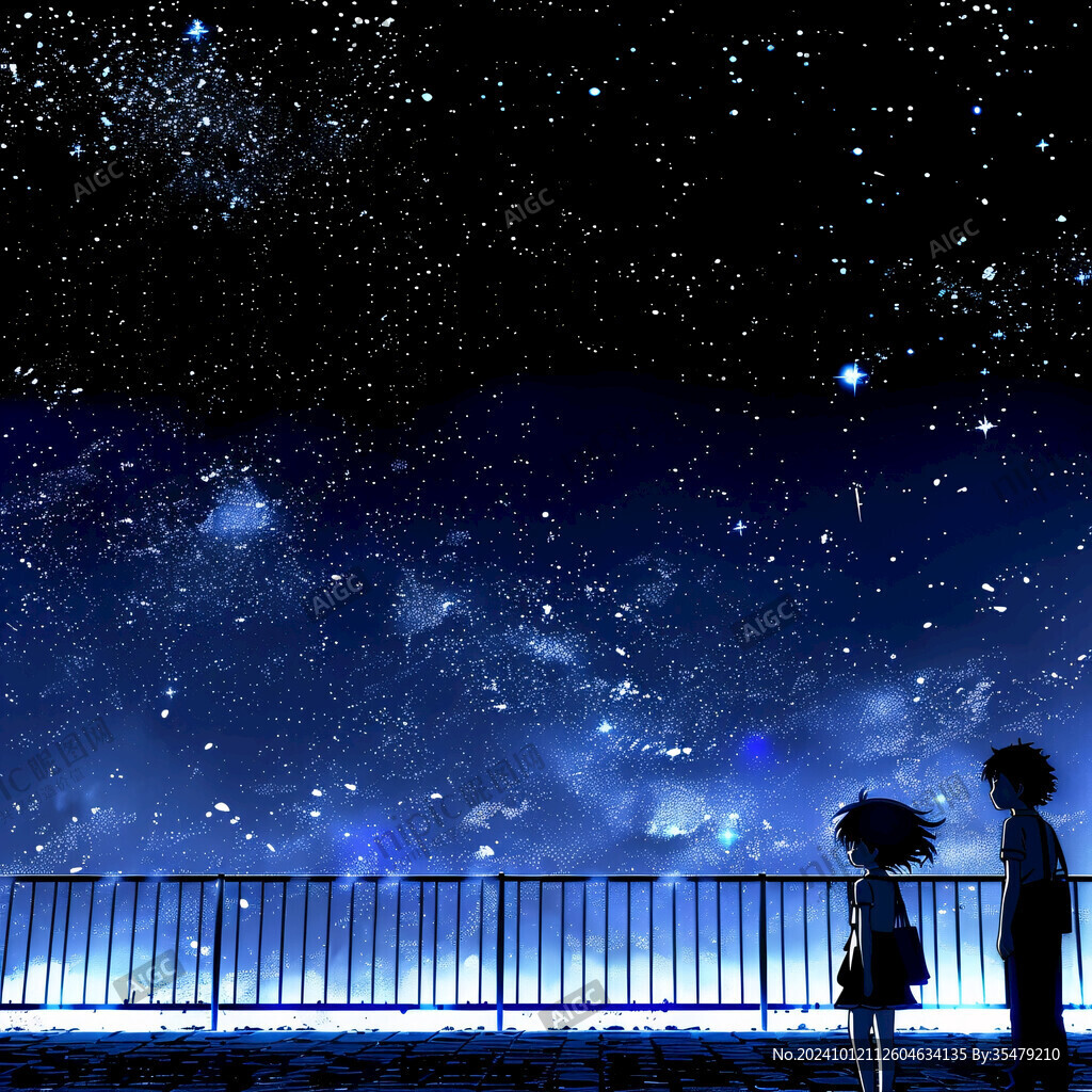 情侶看流星雨