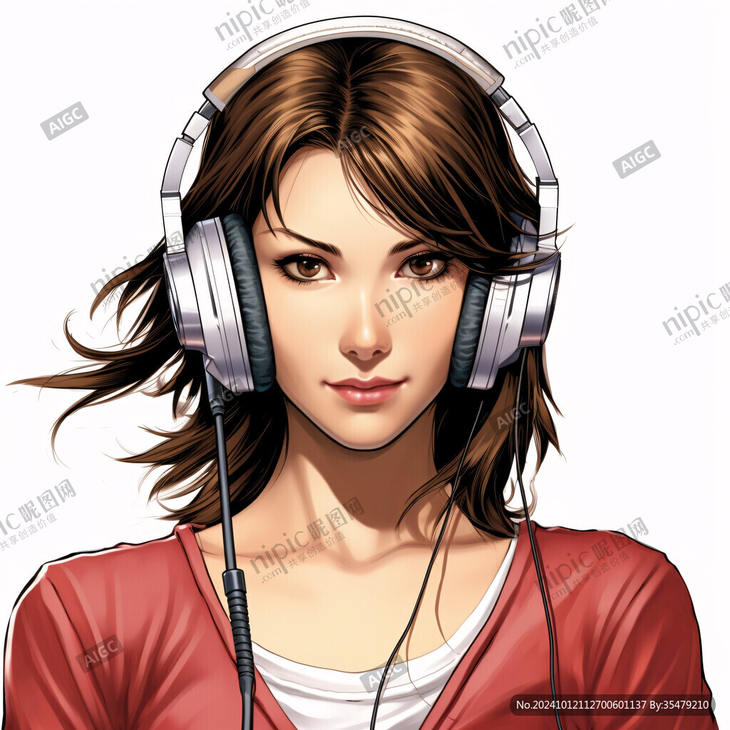 聽音樂插畫