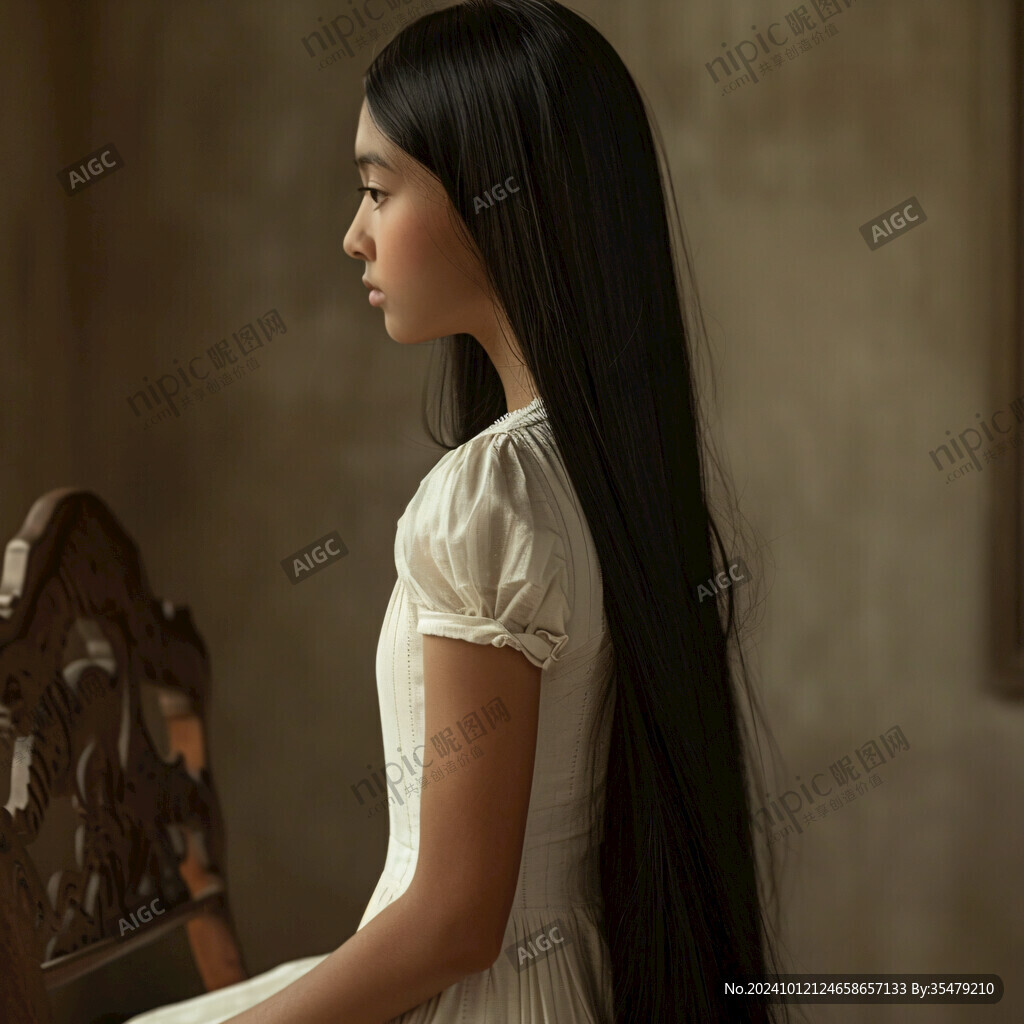 長(zhǎng)發(fā)少女塑像