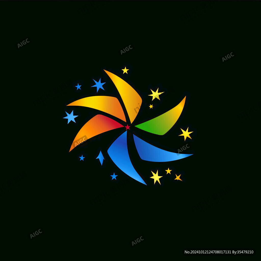 五彩星形logo