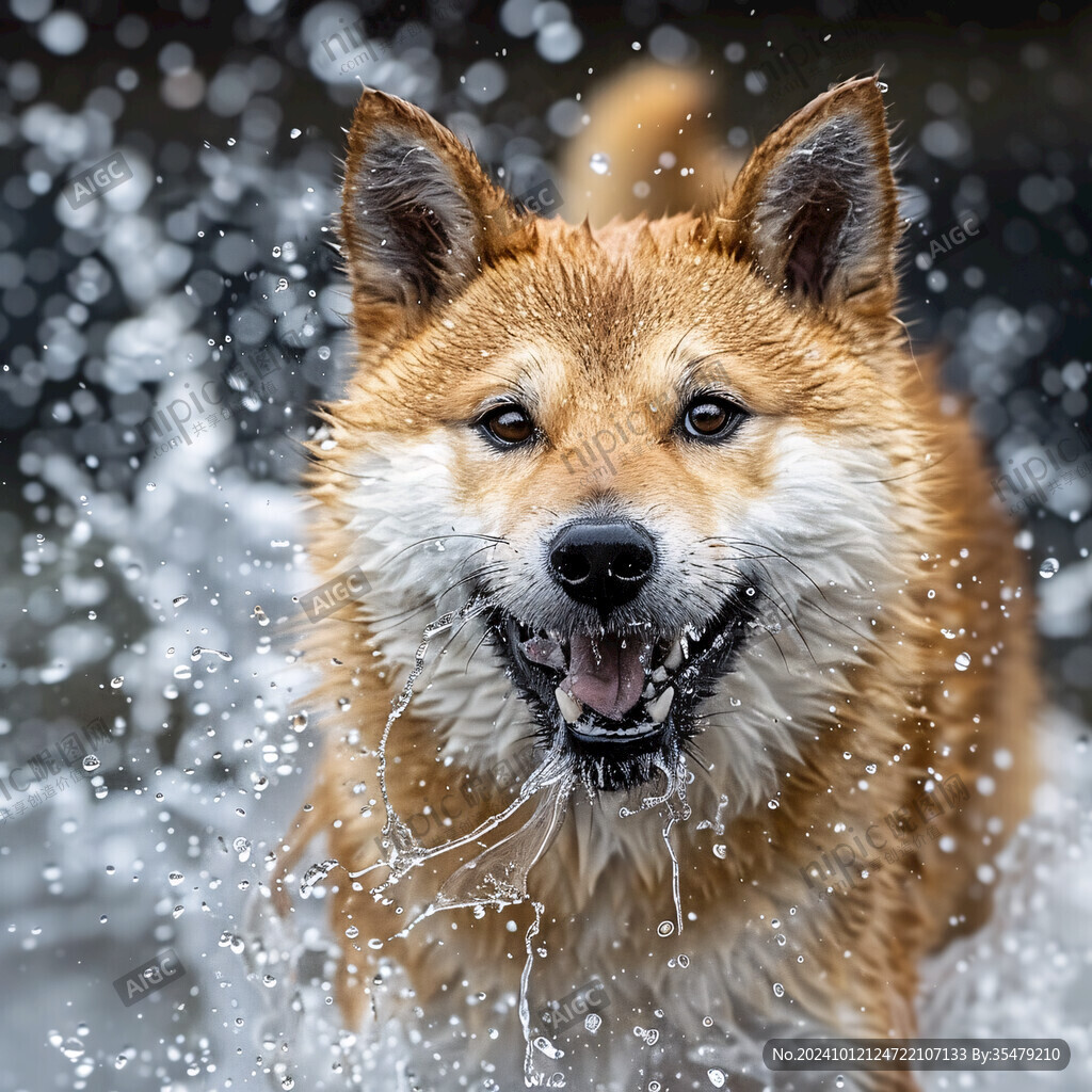 狗狗戲水