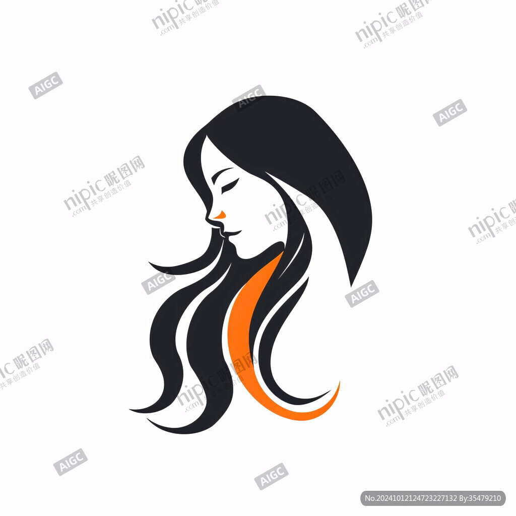 長發(fā)美女logo