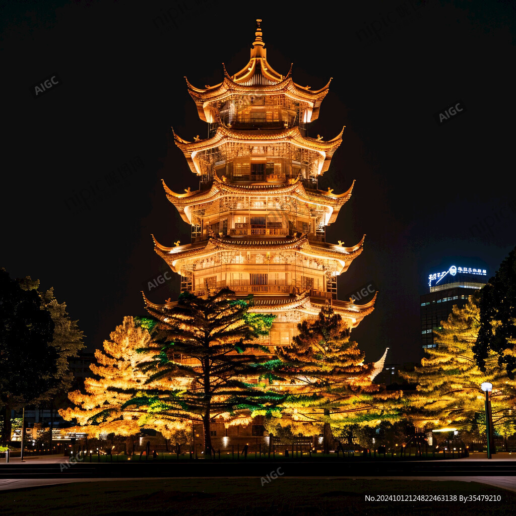鴻恩閣燈光夜景