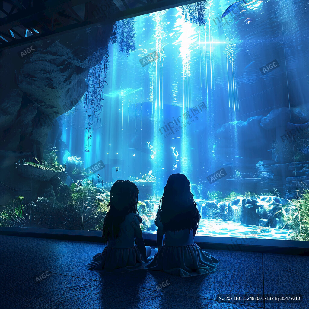 水族館看魚的小孩