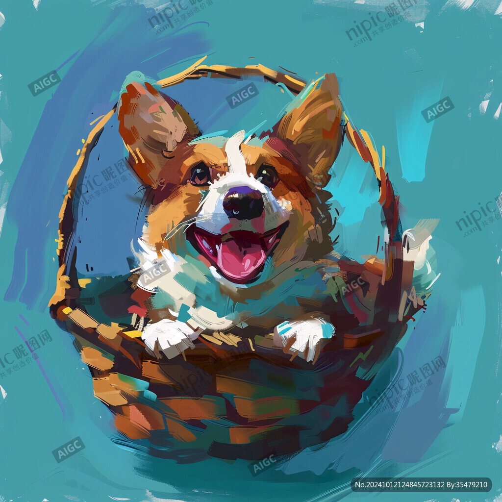 可愛(ài)的柯基犬插畫(huà)