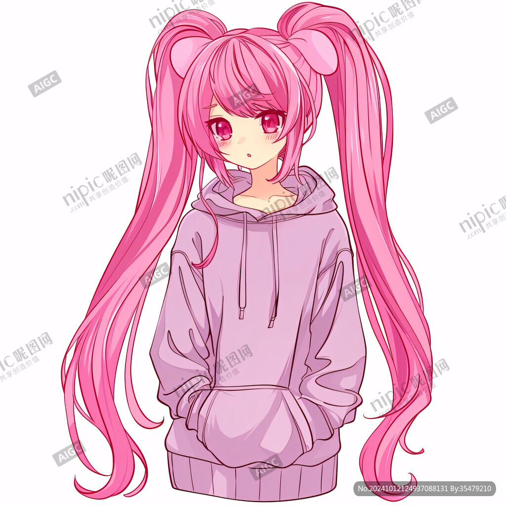卡通粉色頭發(fā)小女孩