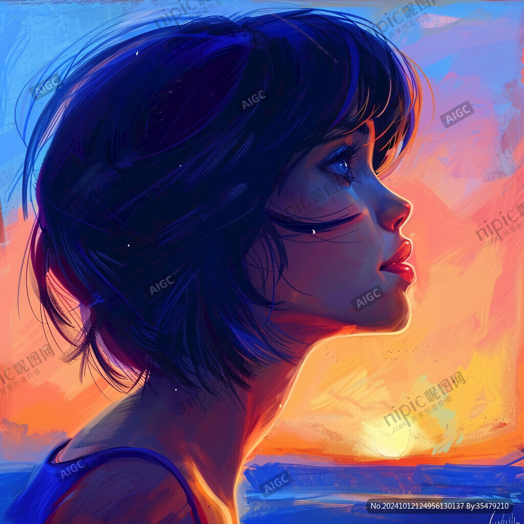 美女人物側(cè)臉