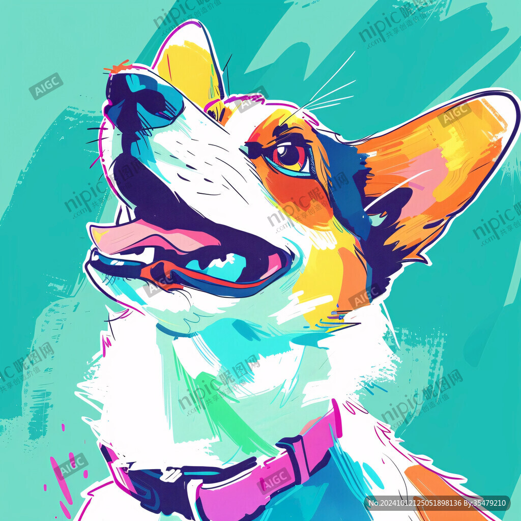 可愛的柯基犬插畫