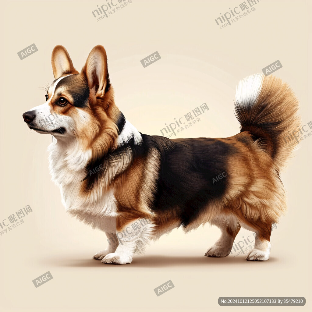 可愛的柯基犬插畫