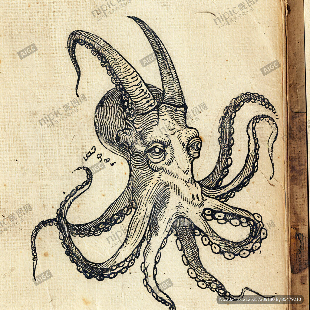 手繪章魚插畫