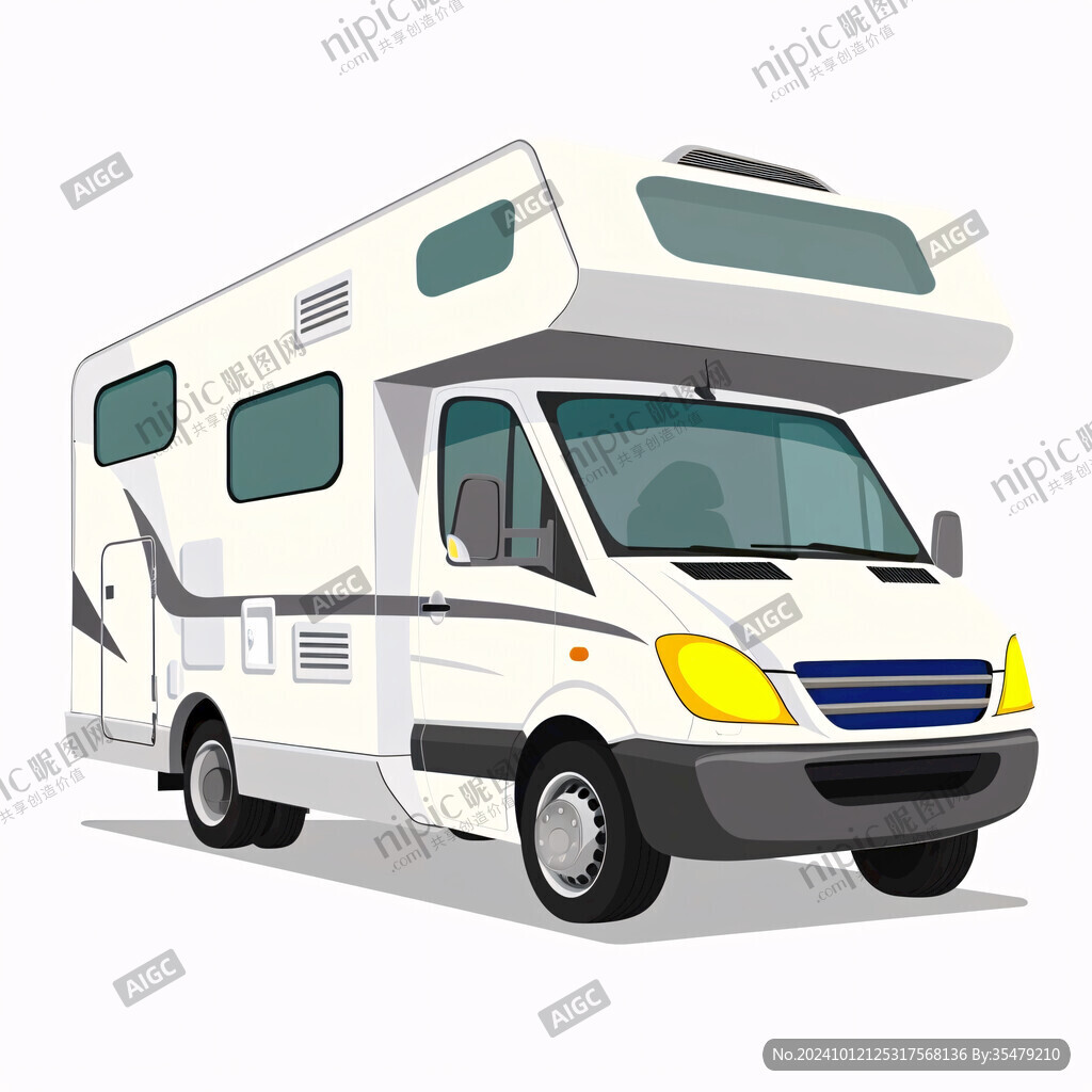 露營地房車插畫