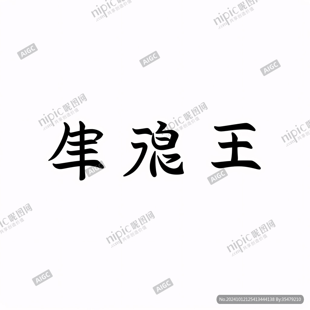 野王書法字
