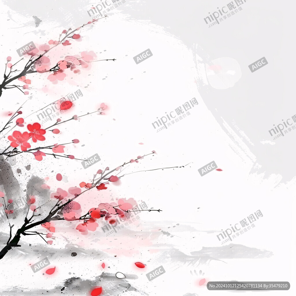 梅花綻放古風(fēng)水墨風(fēng)