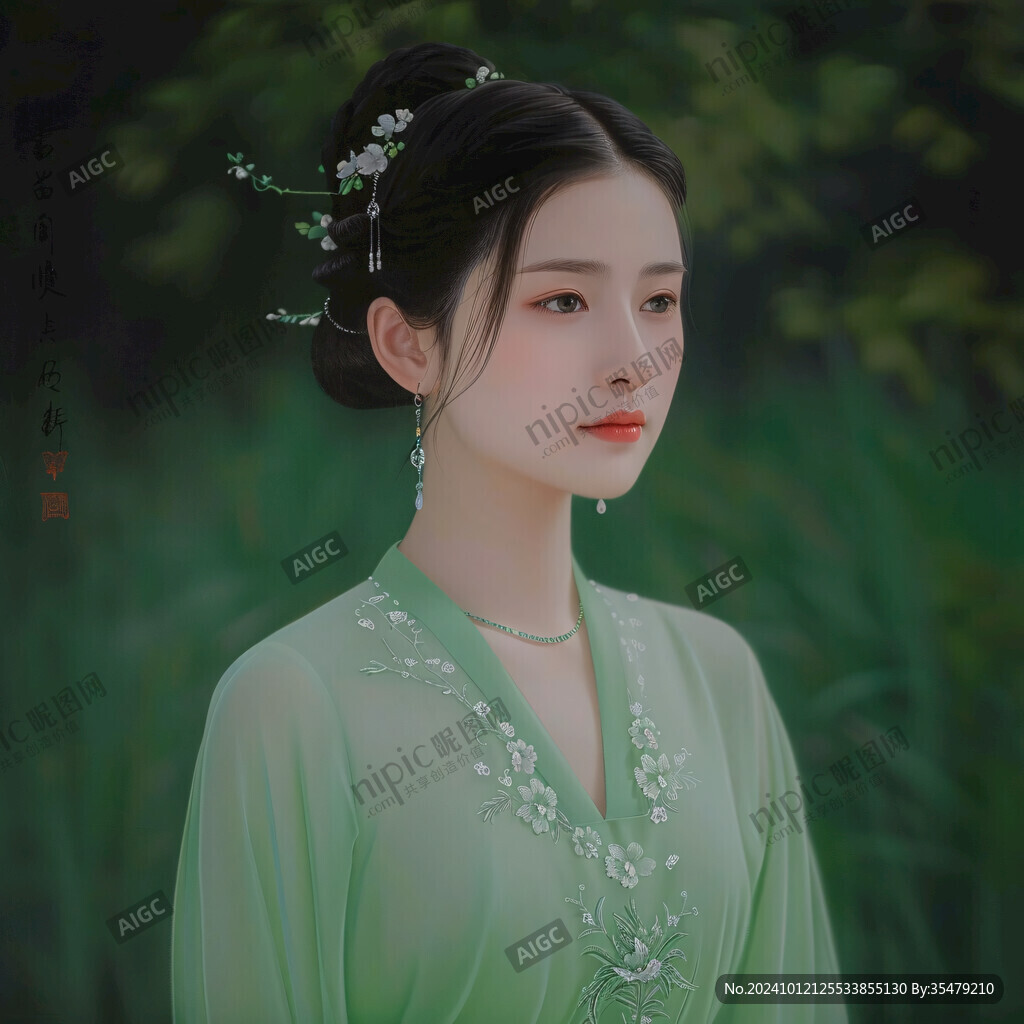 古裝綠色女子