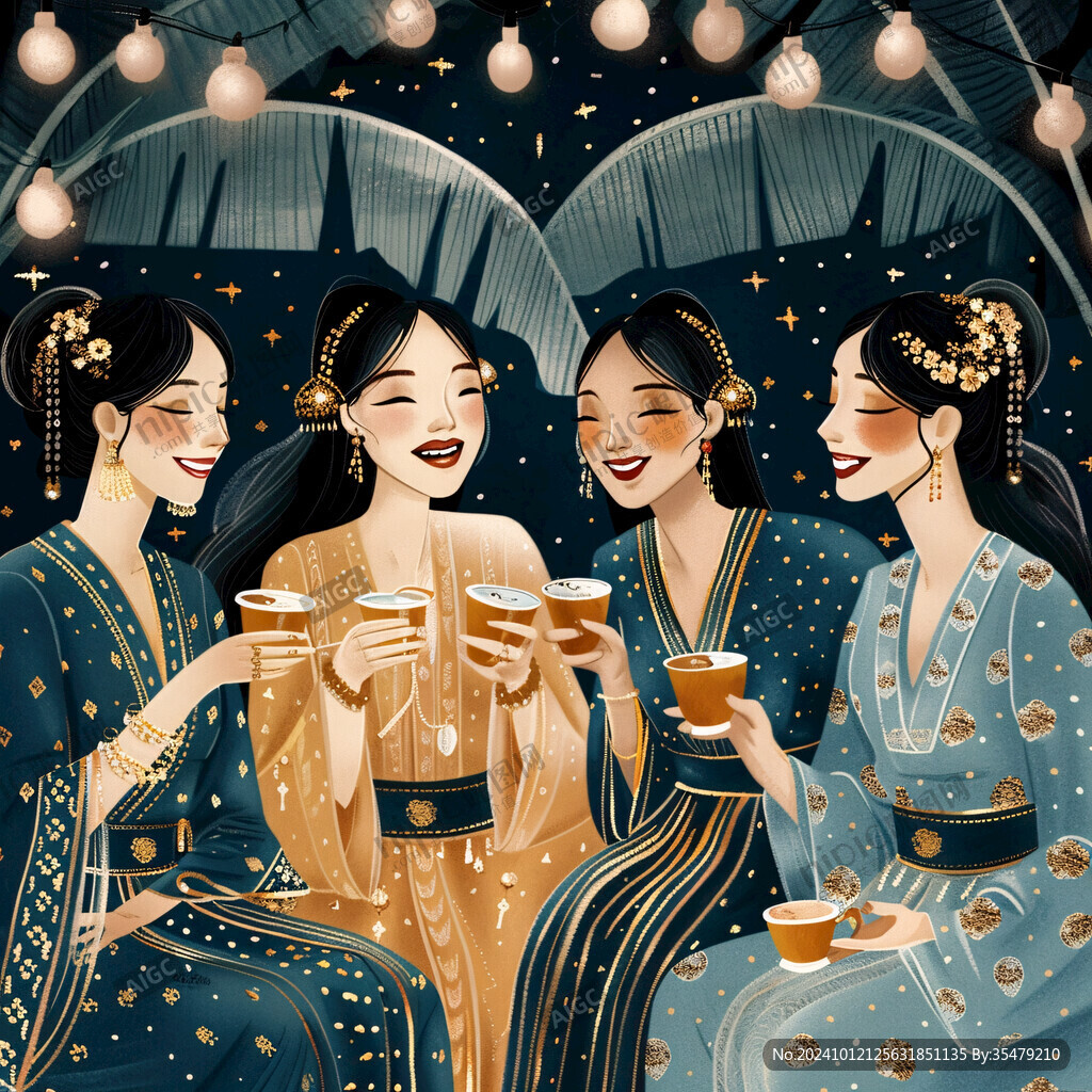 端酒杯的女生