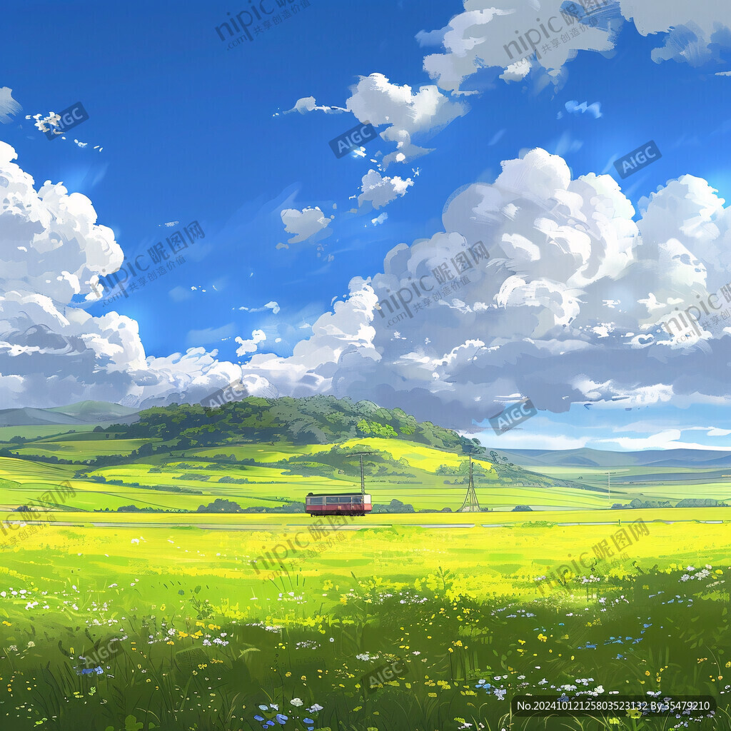 草原風(fēng)光插畫