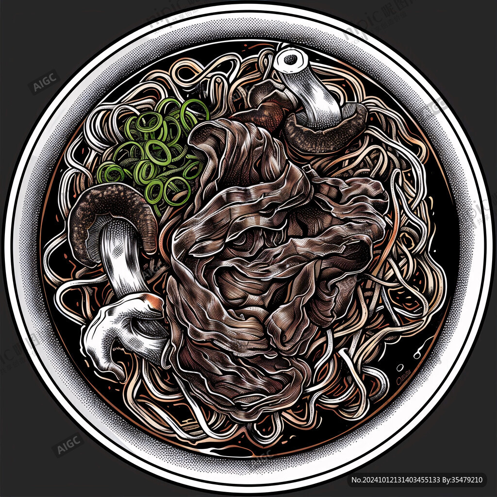 蝦爆鱔面插畫