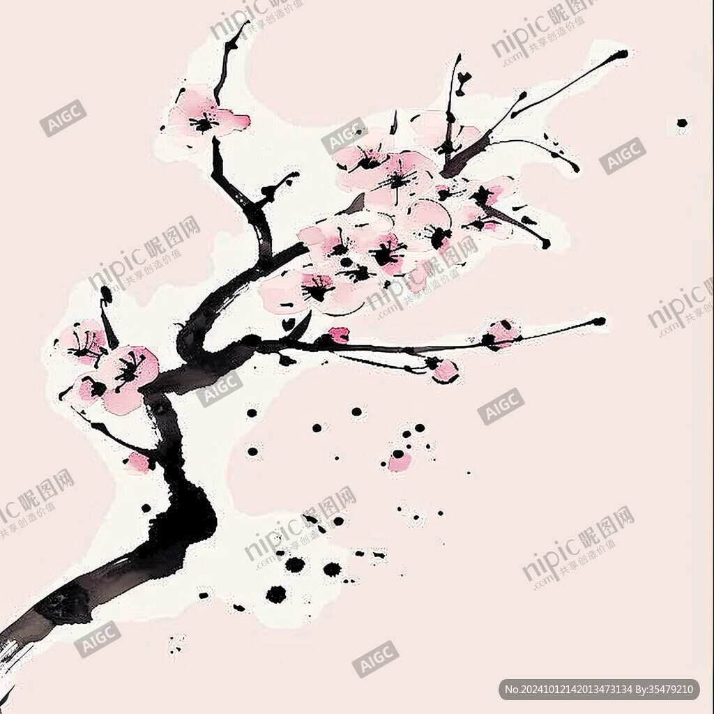 手繪梅花裝飾畫