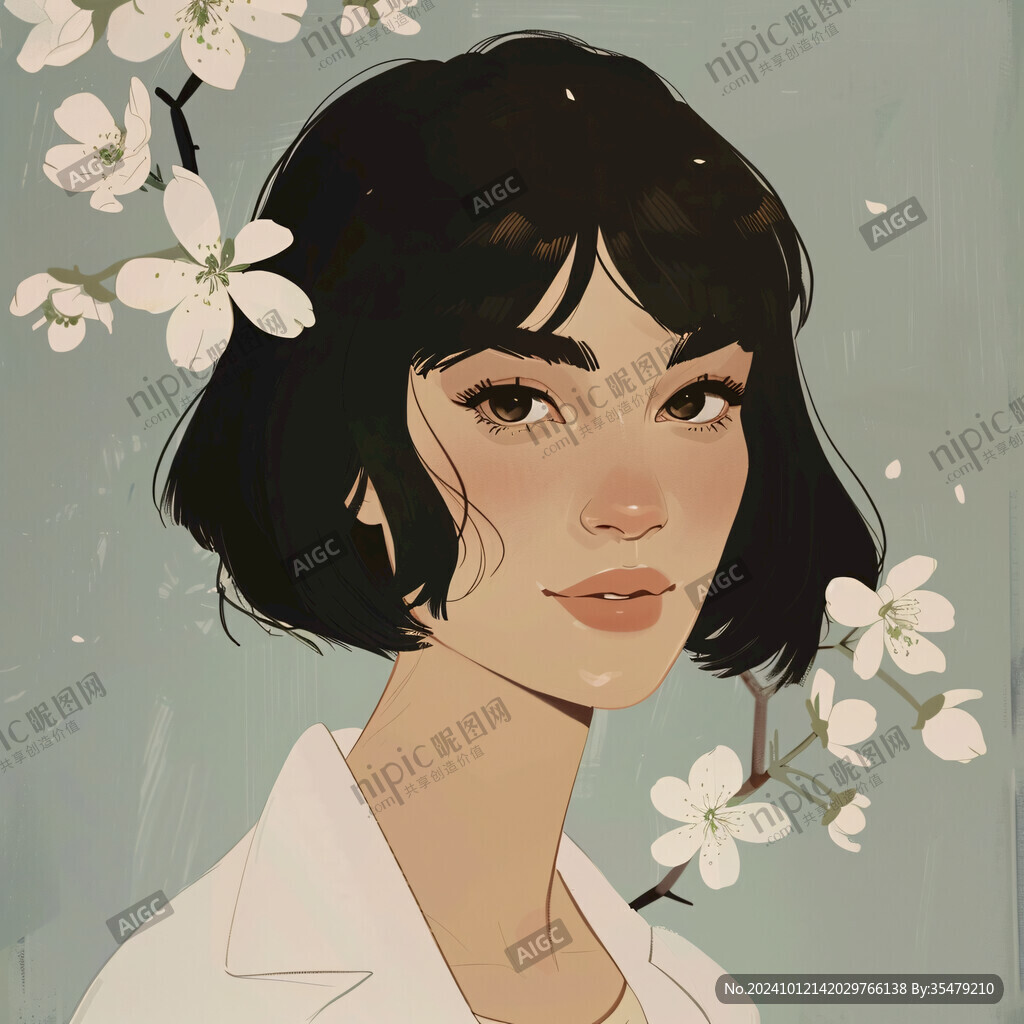 整容整形花季少女插畫