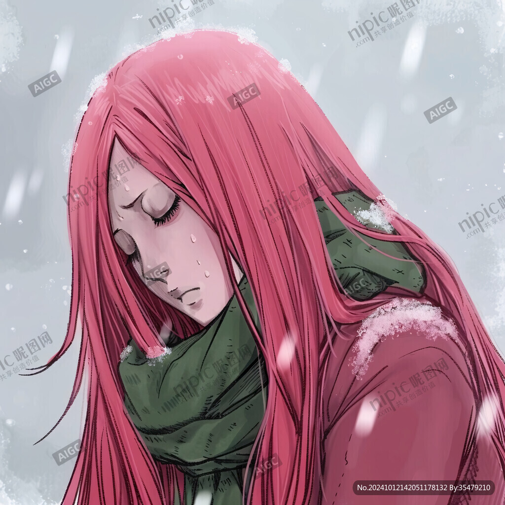 雪中紅衣女孩