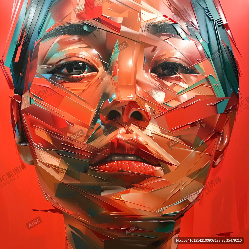 扭曲人像插畫