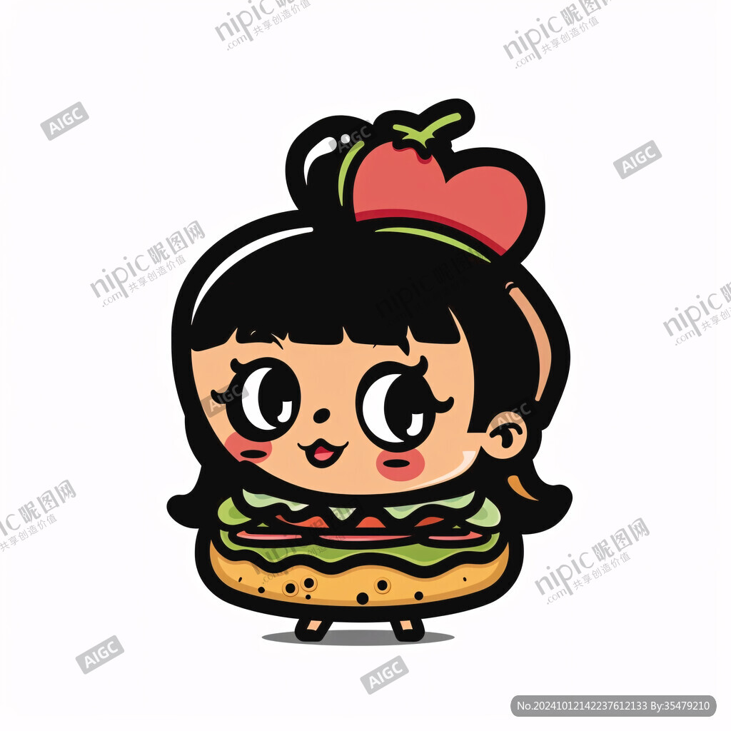 卡通可愛小蘋果妹妹