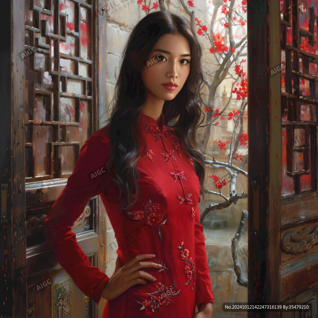 中式美女頭像