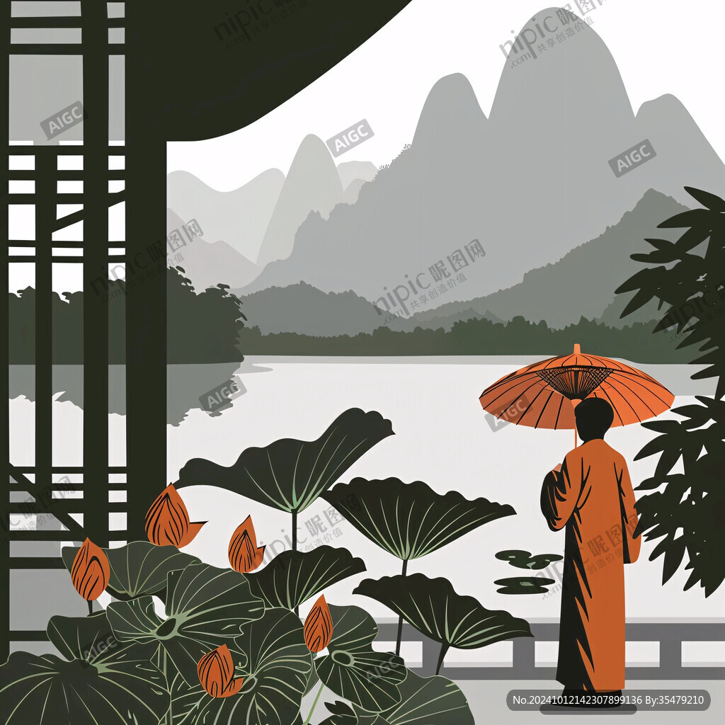 老撾插畫宣傳背景素材