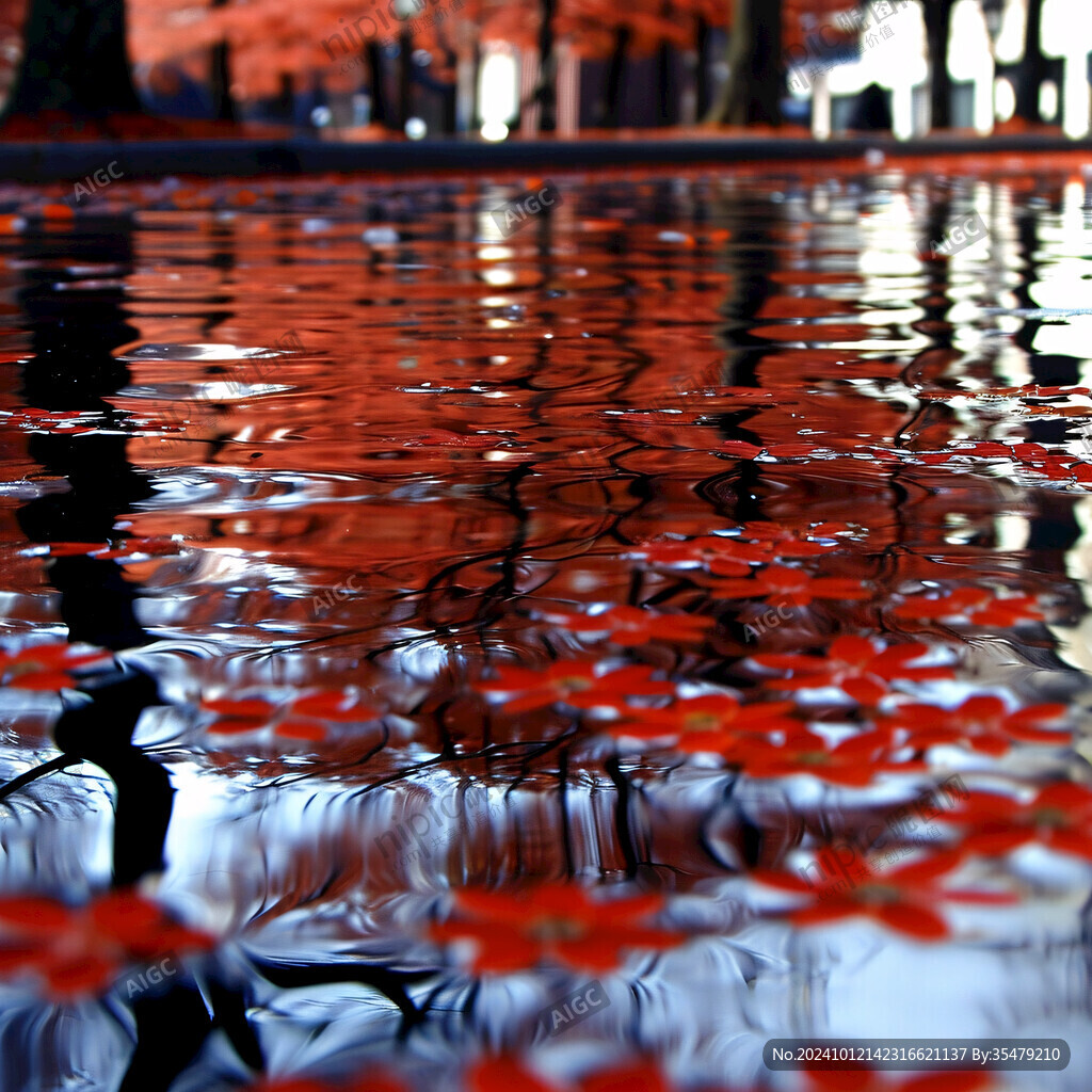 地面水面紅葉