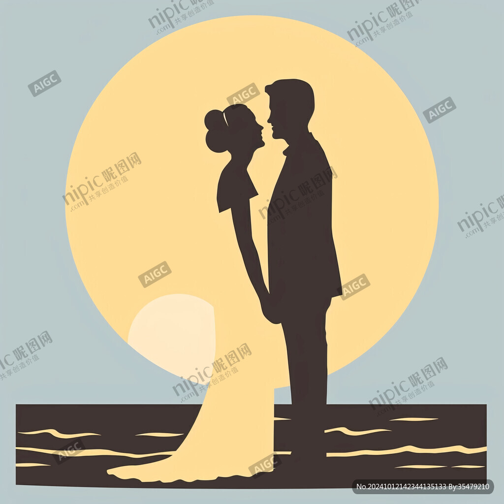 婚禮新人插畫